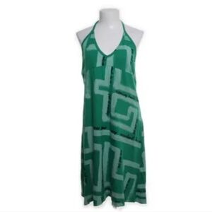 🎉HP🎉 *Rare* Desigual Halter Mini Dress Green Inspirational Sayings size Small